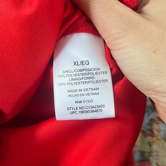 Vince Camuto red floral midi skirt XL fireball pleated NWT - Picture 11 of 12